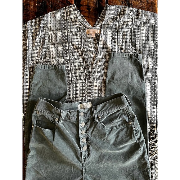 We the Free Free sage/blue/green Corduroy Free People Pants Button Fly S… - Picture 3 of 14